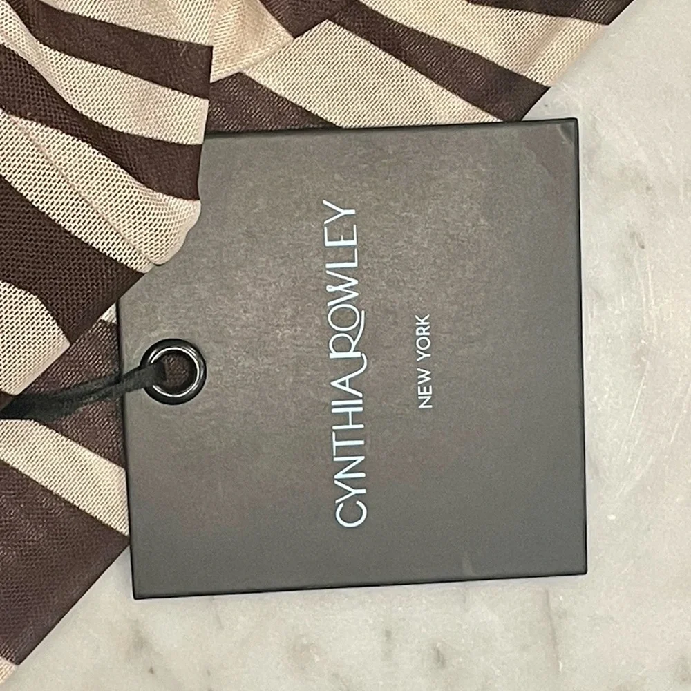 NWT Cynthia Rowley zebra print mesh footed tights, flat waistband, brown, XS